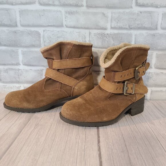 Caterpillar CAT Women's Jory Combat Boots Brown Suede Leather US Size 7.5 - Picture 4 of 8